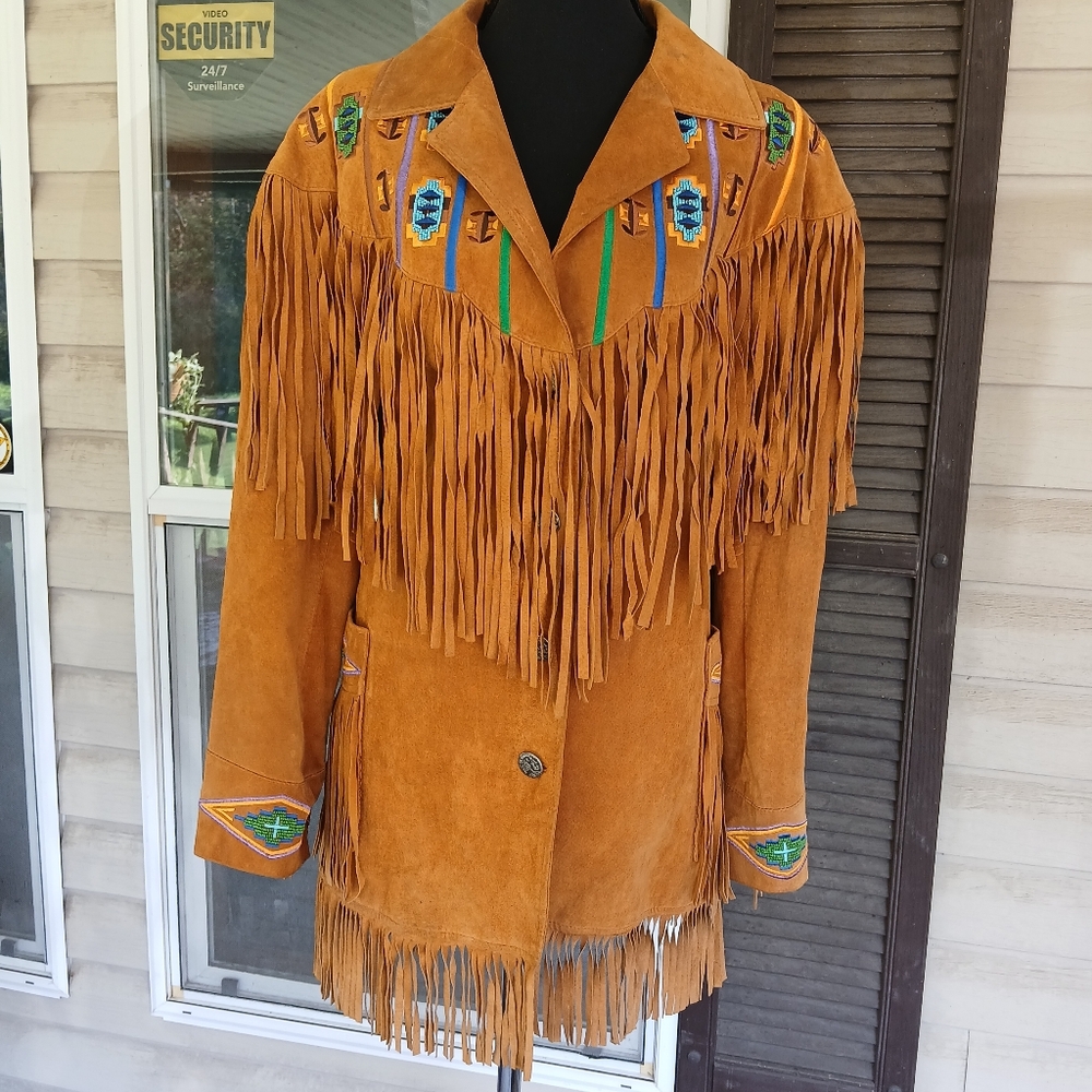 Vintage Lew Magram Western Button-Up beaded fringe jacket (Unisex XL) - Picture 2 of 16